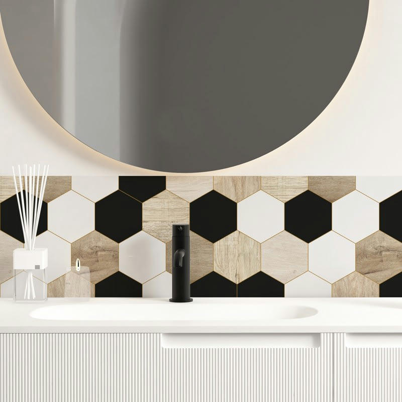 MIX HEXA - Bandeau PVC lot de 2 : L 70cmxH 30cm Multicolore Graphique