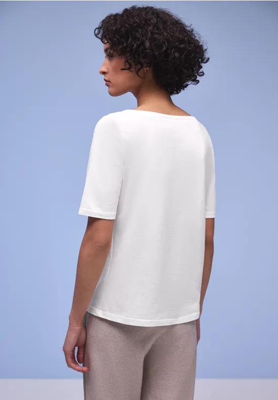 Basic T-Shirt mit U-Boot-Ausschnitt