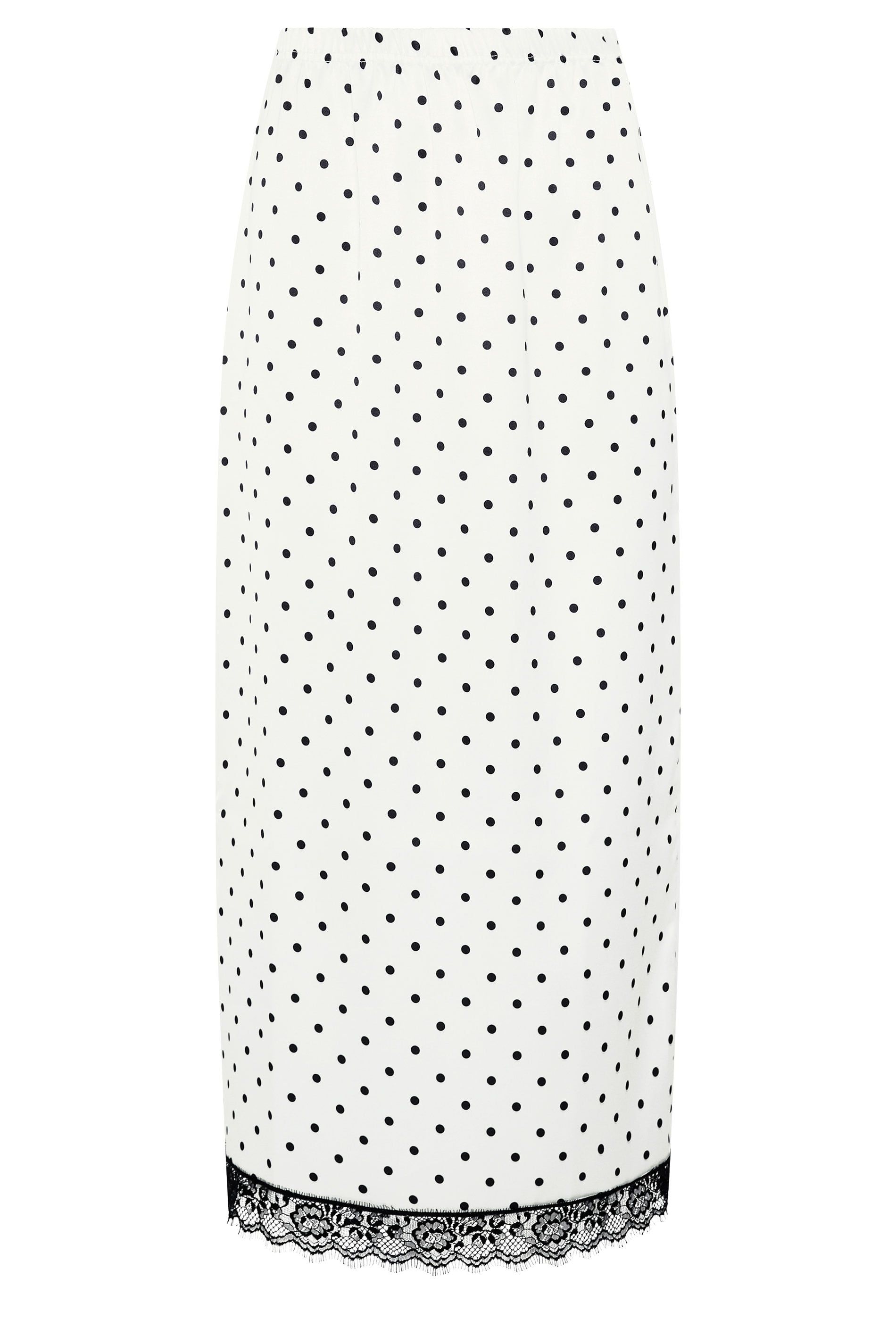 PixieGirl Petite Polka Dot Satin Maxi Skirt