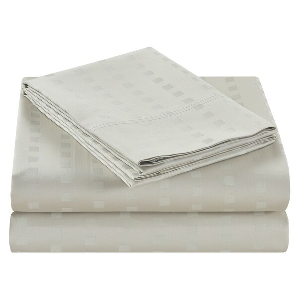 Spring Home 1200 Thread Count 100% Egyptian Cotton Deep Pocket Dobby Striped Sheet Set