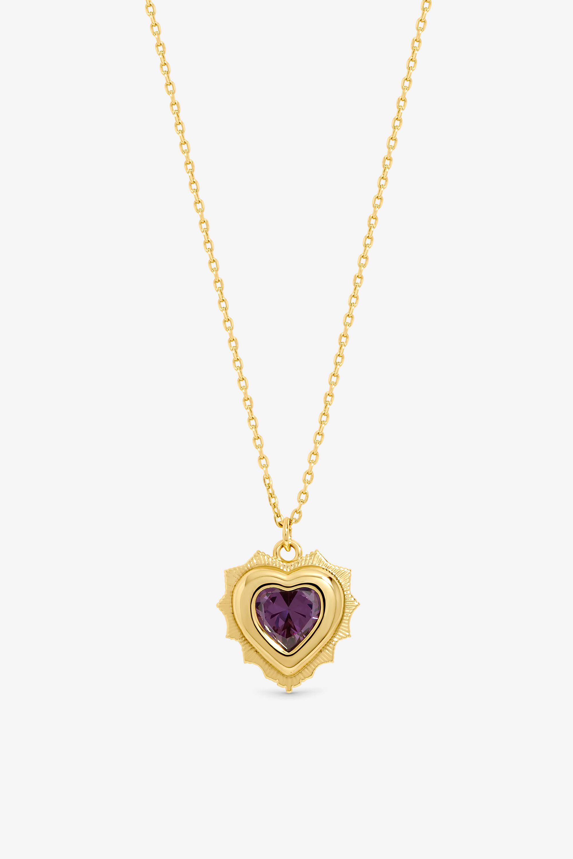 Jon Richard 14Ct Real Gold Plated Heart Birthstone Pendant - December - Gift Boxed