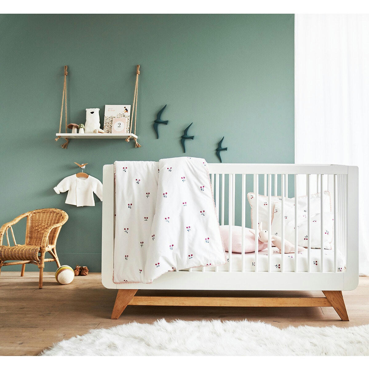 Taie d'oreiller bébé coton biologique, Griotte