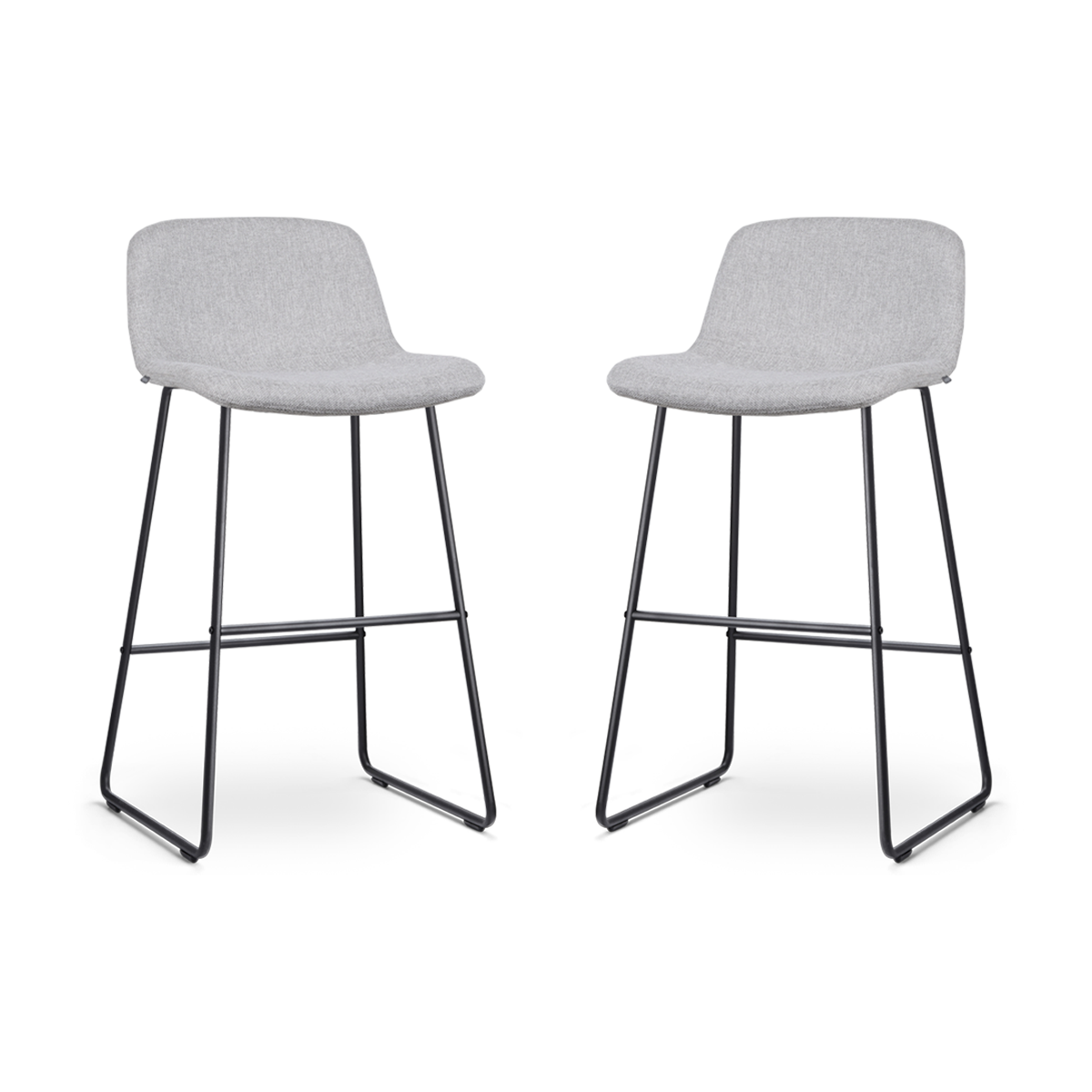 Nolon Nino-Mats Barkrukken Set van 2 - Lichtgrijs - Zwart - 75 cm