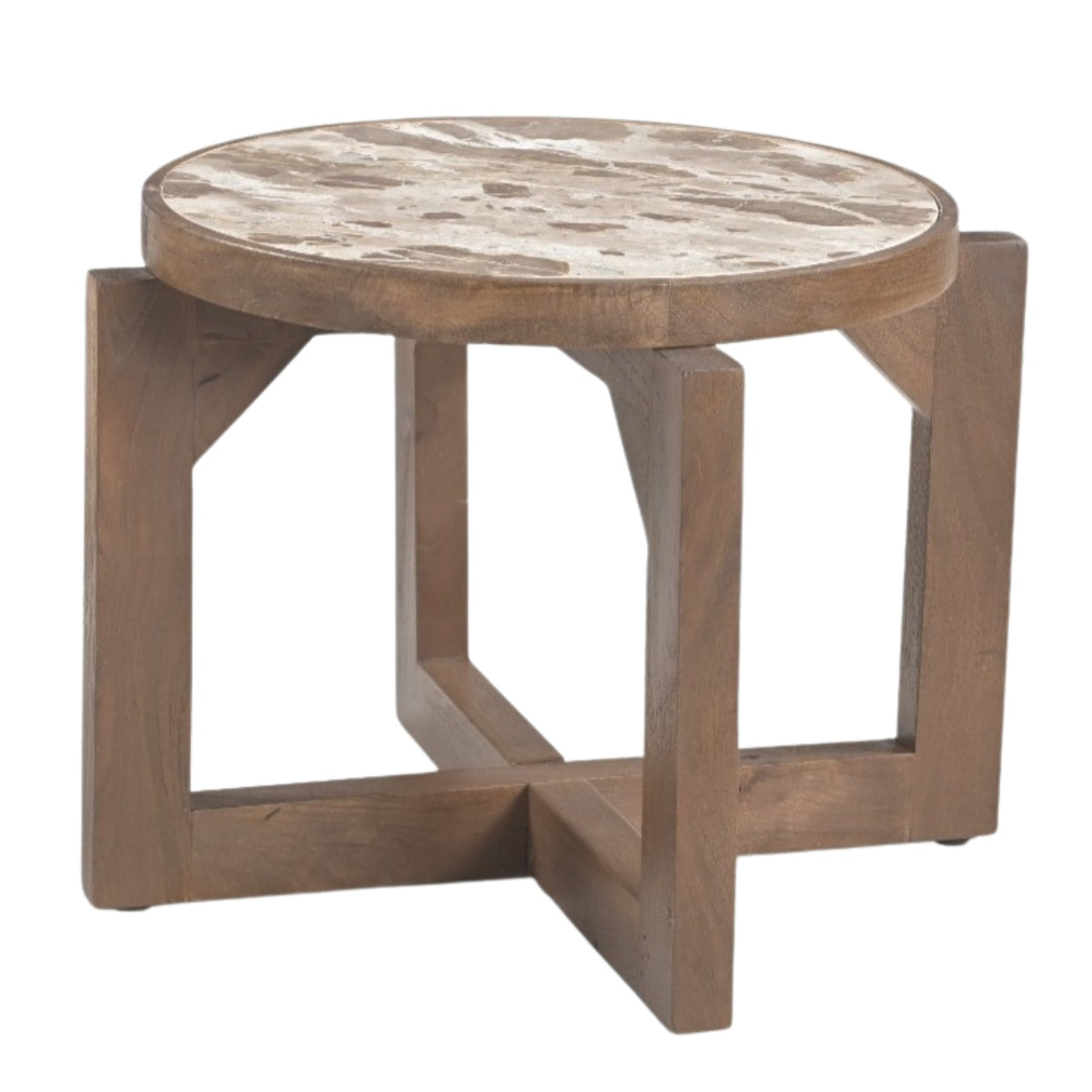 DÉJA Living Salontafel Juuka - Donkerbruin Marmer - Ø60cm