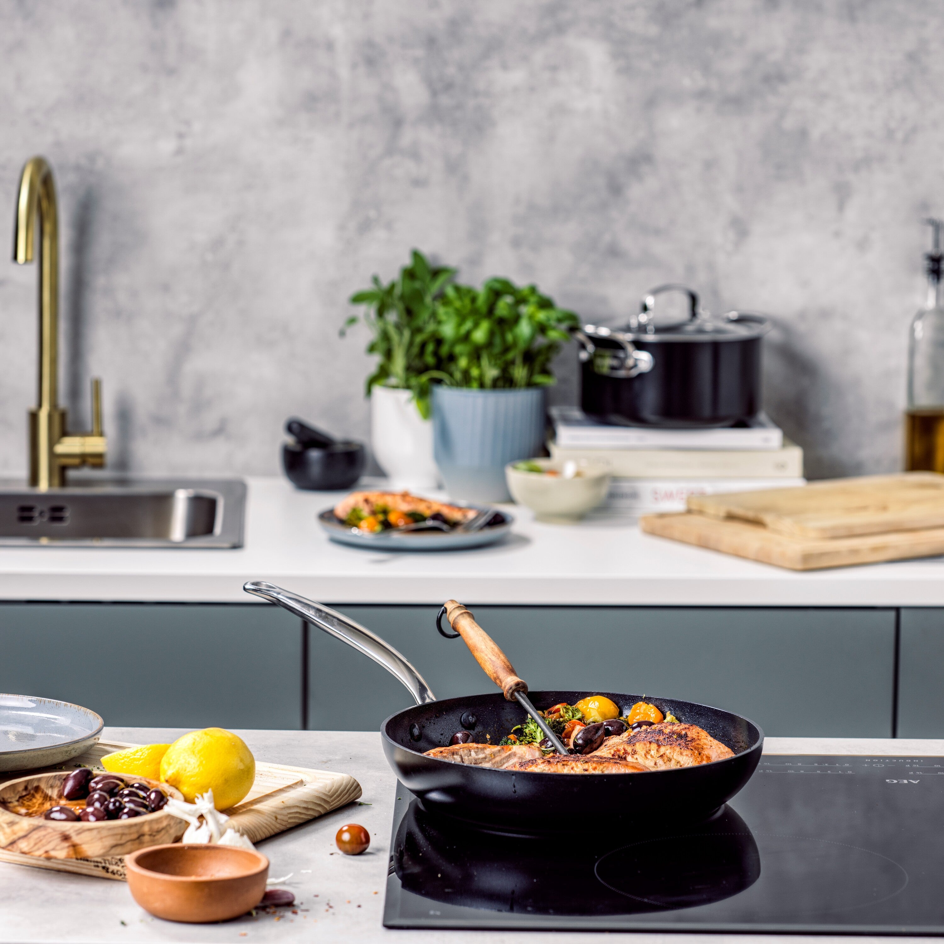 GreenPan Barcelona Koekenpannenset incl. Wokpan - Zwart