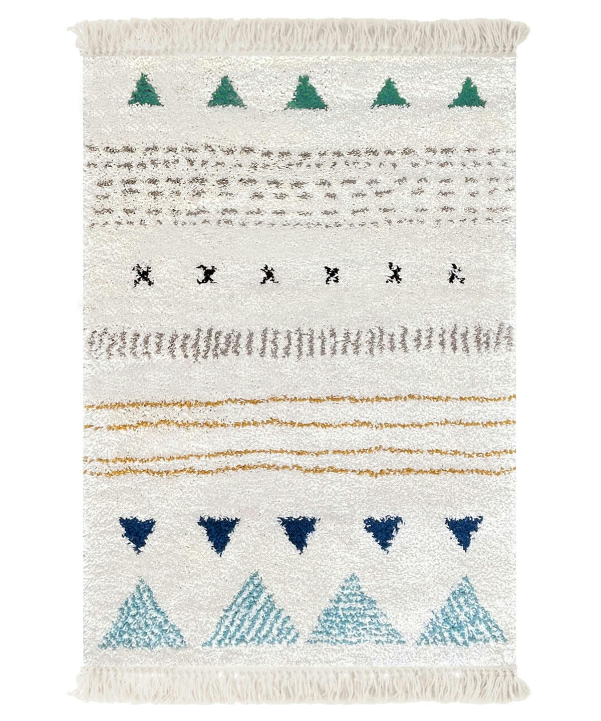 ALADIN - Tapis enfant  doux et coloré avec franges 80x150, OEKO-TEX®