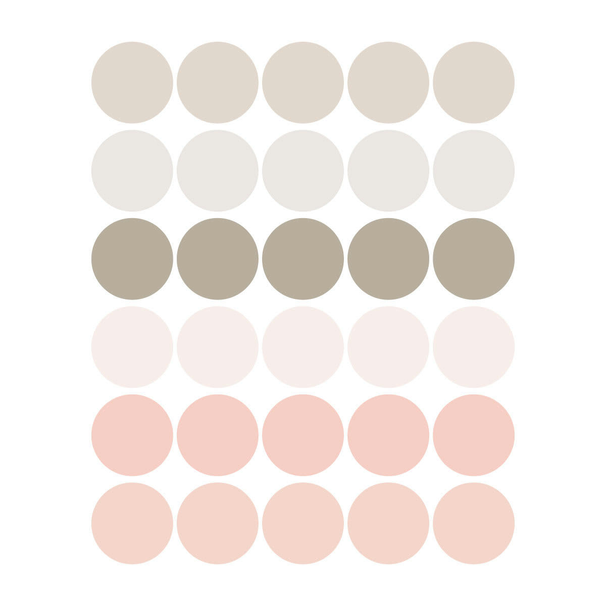 CIRCLES1 - Stickers muraux en vinyle rondes rose et gris tourterelle
