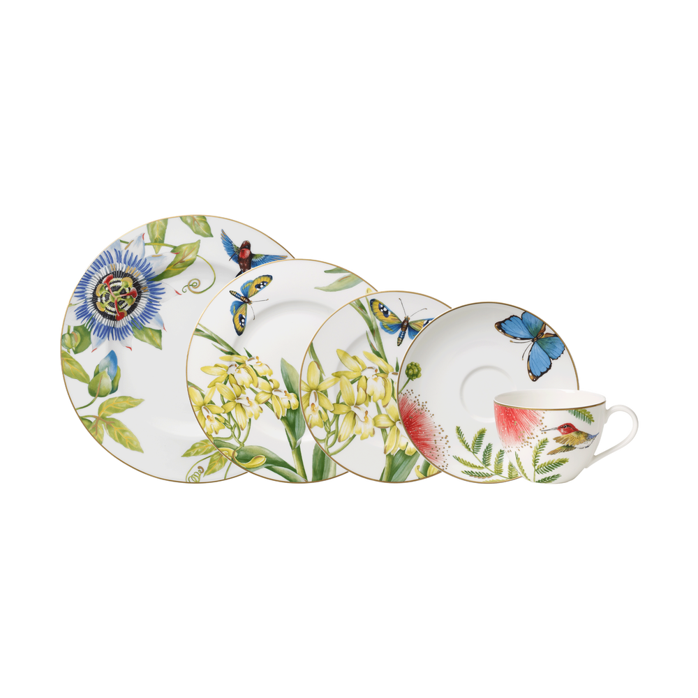 Amazonia Dinnerware set - Multi-colored, Premium Bone Porcelain