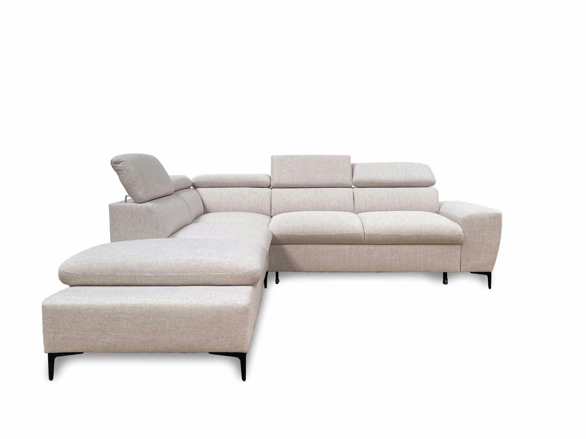 CELOSIA - Canapé d'angle réversible convertible 5 places en tissu beige