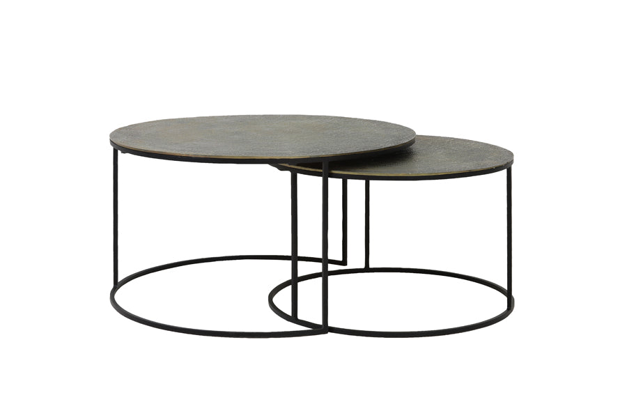 Light & Living salontafel RENGO - Ø76x41cm - brons - Set van 2