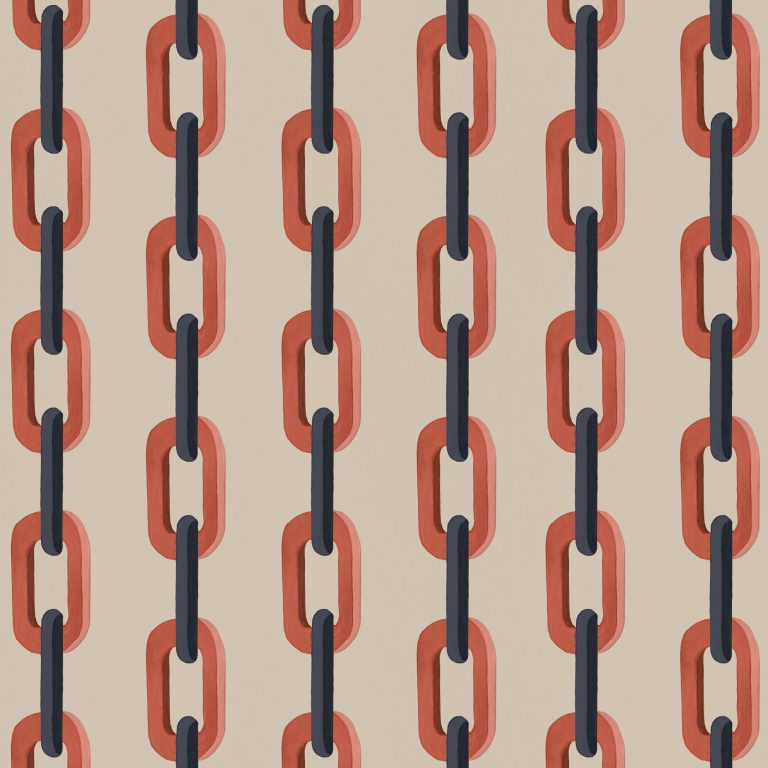 Catchii Behang Chain de chaine zand rood