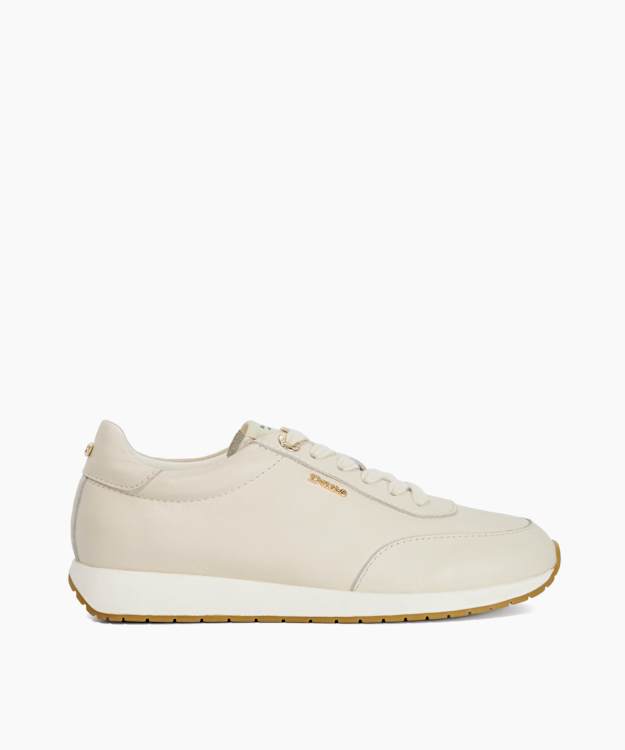 Ettah White - Suede Lace-Up Runner Trainers