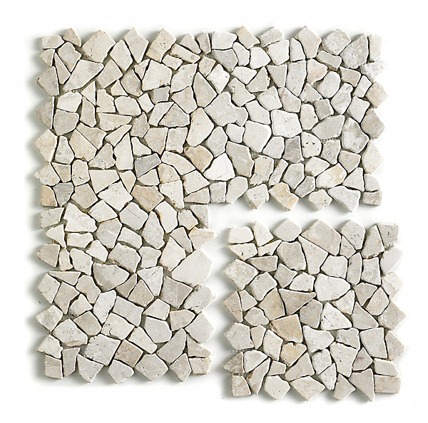 Carrelage de mosaïque/Plaque mosaïque mur et sol en marbre naturel coloris blanc - 30 x 30 cm
