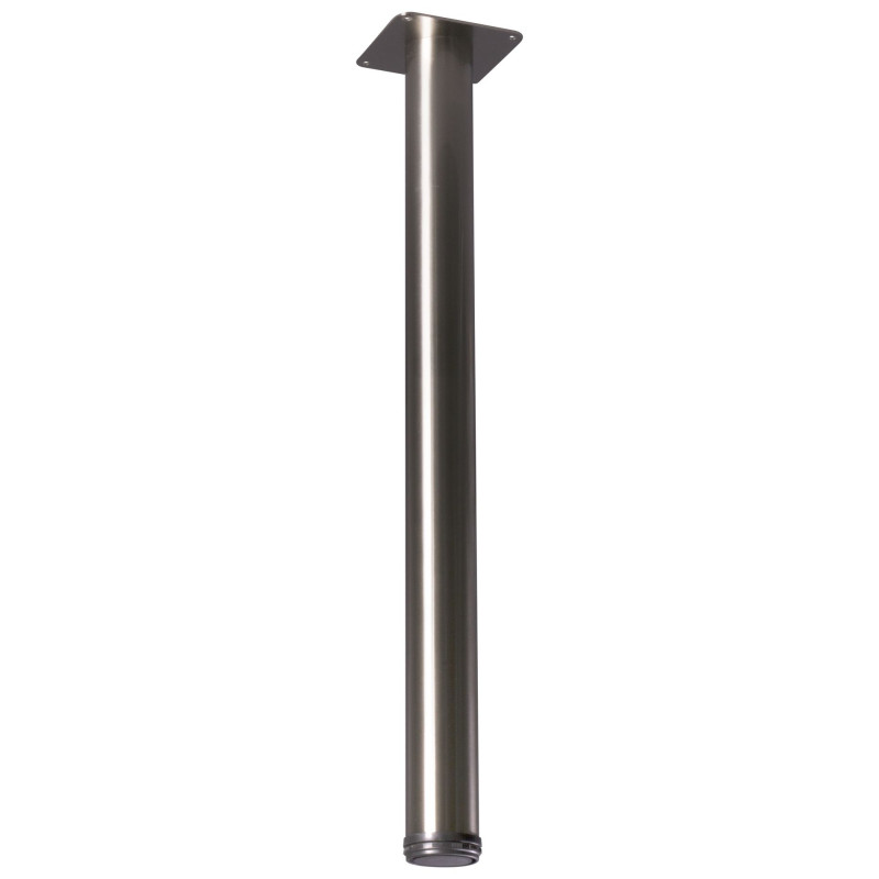 Pied de meuble Fortuna aspect inox Ø 6 x 72 cm 4 pièces