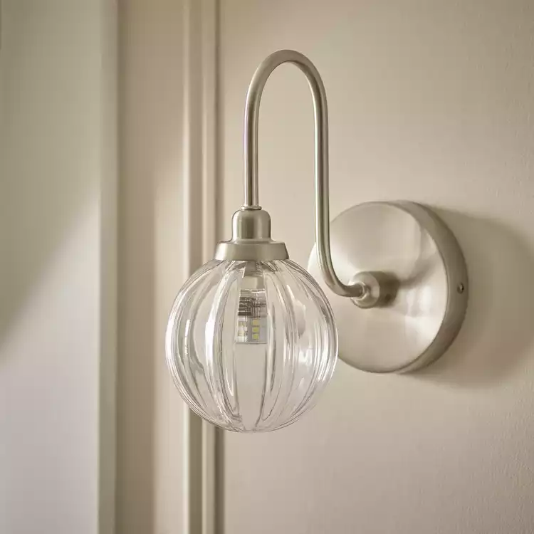 Argos Home Anais Nickel Metal Bathroom Wall Light - Chrome
