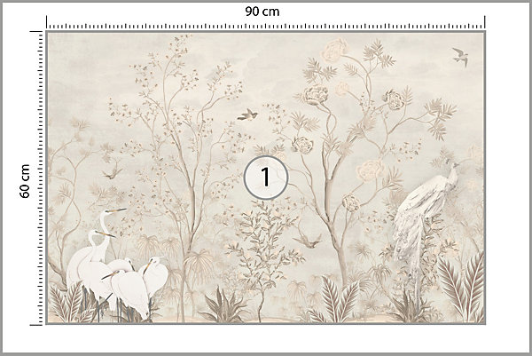 Papier Peint Photo ARBRES Feuilles Oiseaux Pour Salon 90cm x 60cm