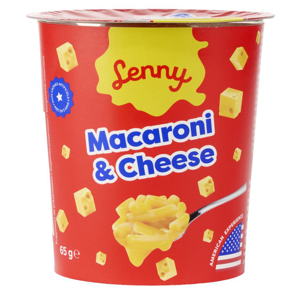 Box pâtes macaroni et fromage crémeux Lenny 65gr