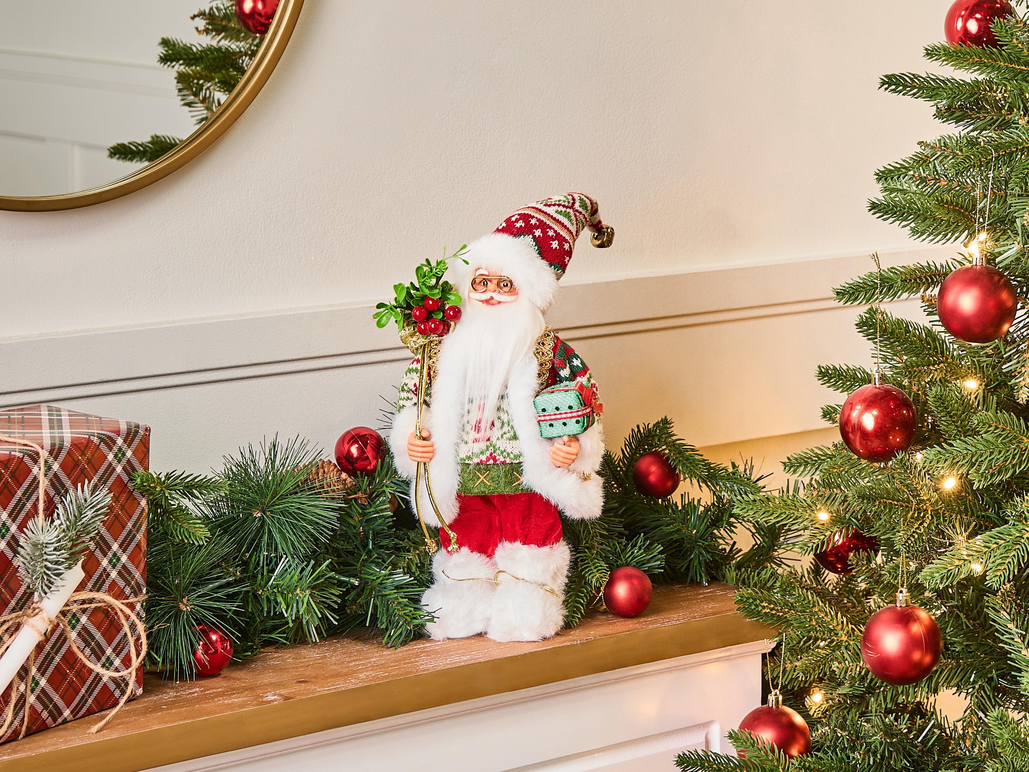 Christmas Decoration MOSVATN Santa Claus 37 cm Red/ Green