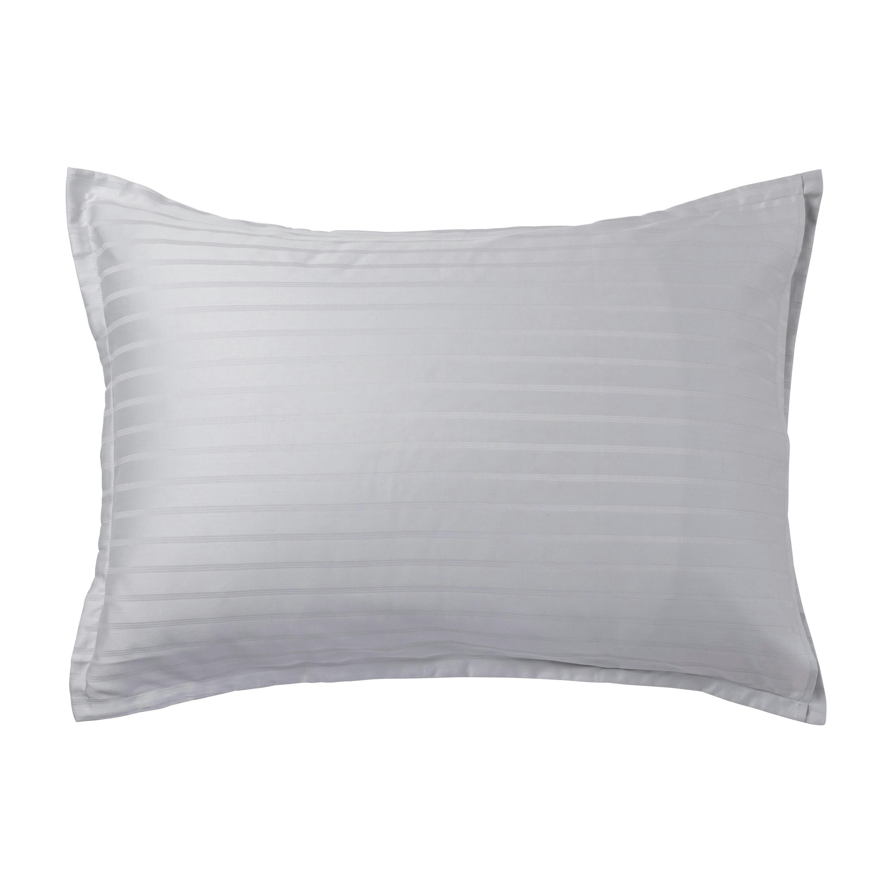 PRESTIGE - Taie d'oreiller rectangulaire coton jacquard uni gris 50x70