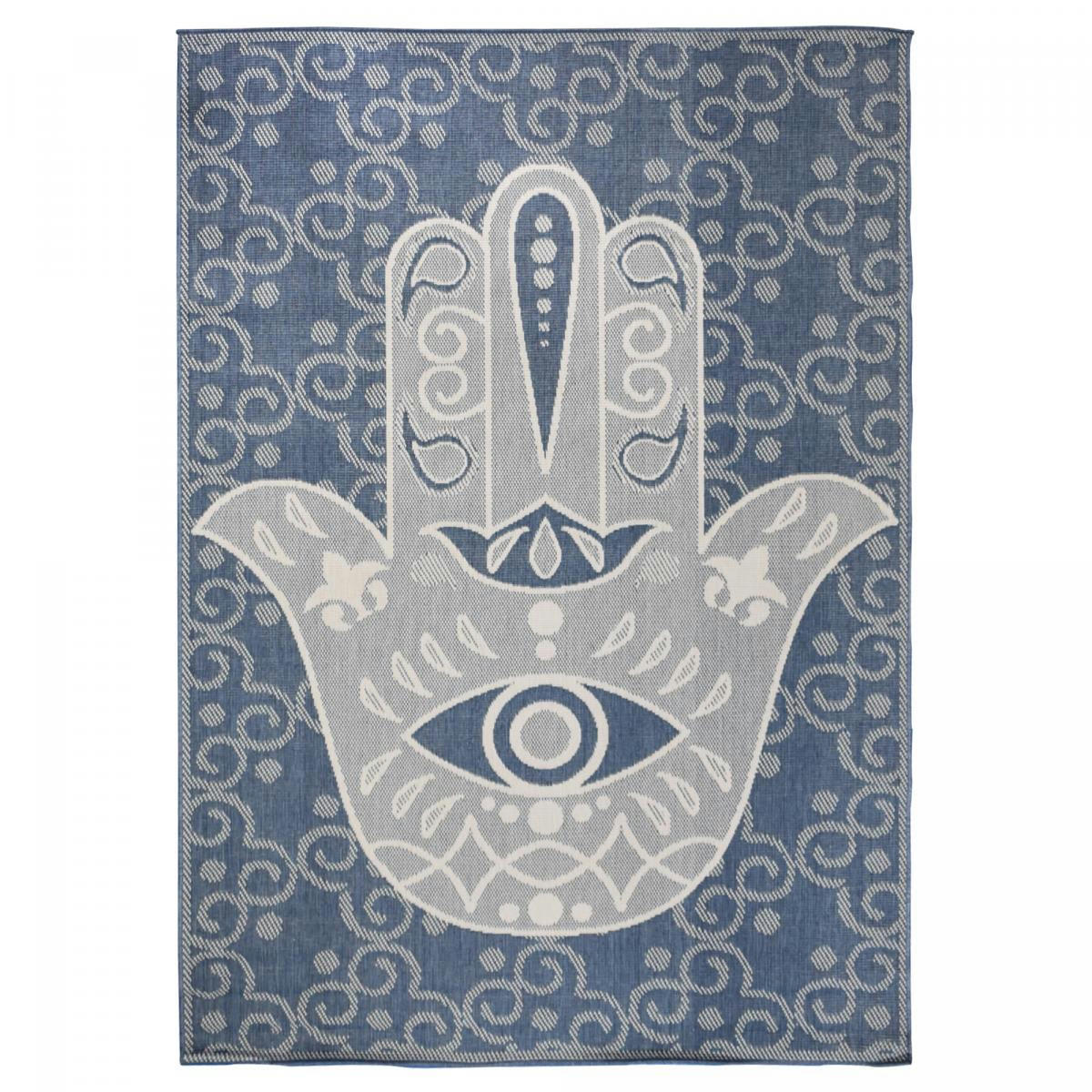 BLUSAFE REVERSIBLE - Tapis extérieur bleu 80x150