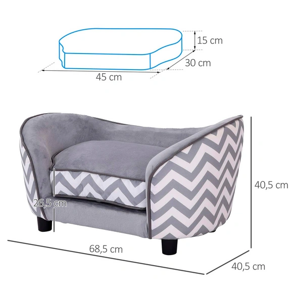 Haustier-Sofa, BxL: 5 x 10 cm, grau/schwarz