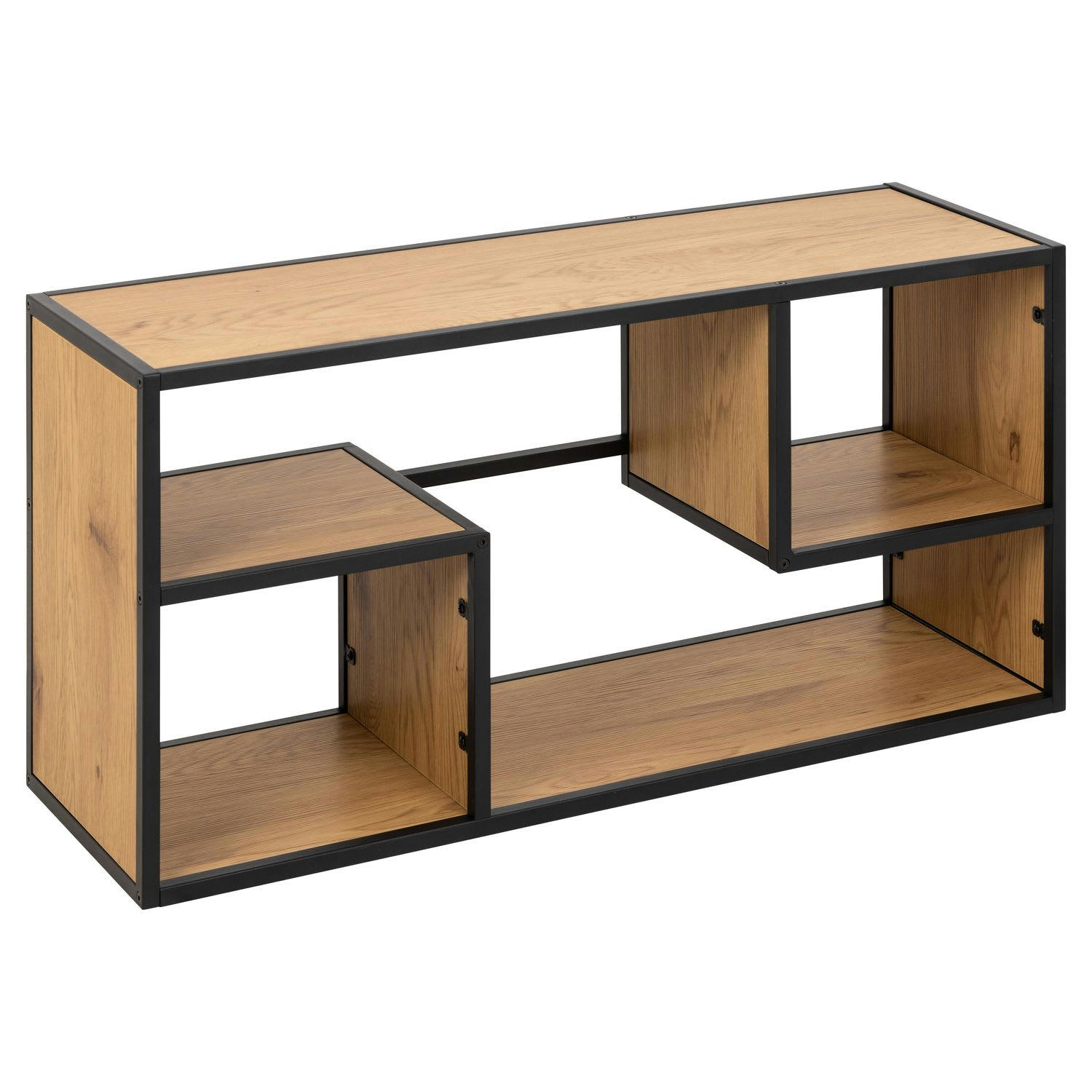 SIREINE - Etagère murale 3 niches en mdf et métal beige