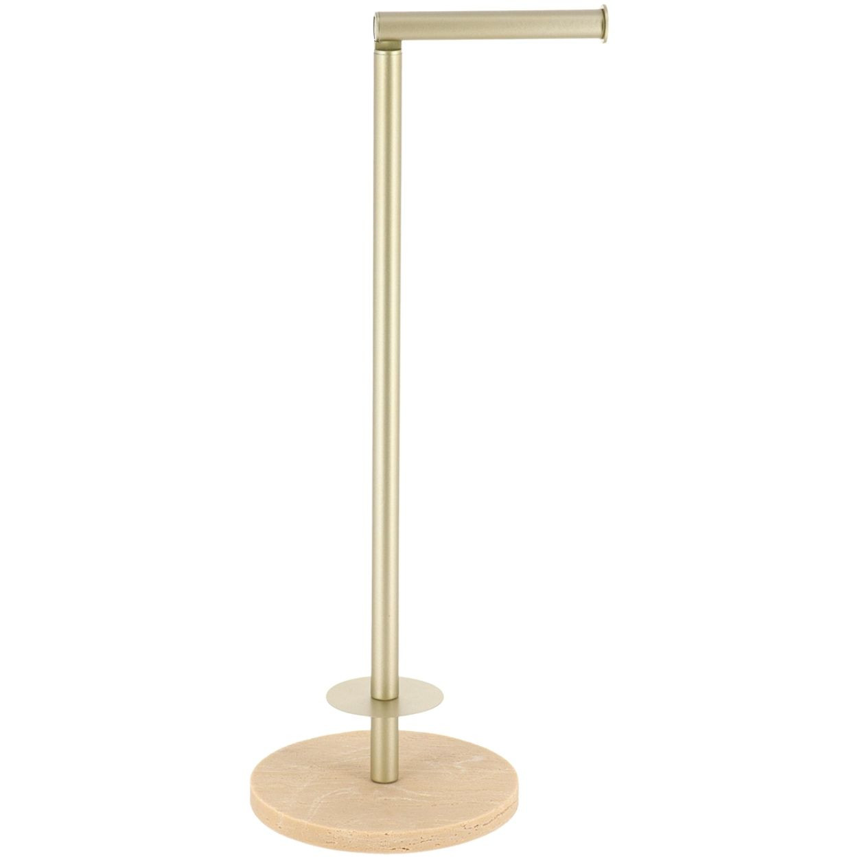 Metalowy stojak na papier toaletowy złoty trawertyn nowoczesny 68.5 cm
