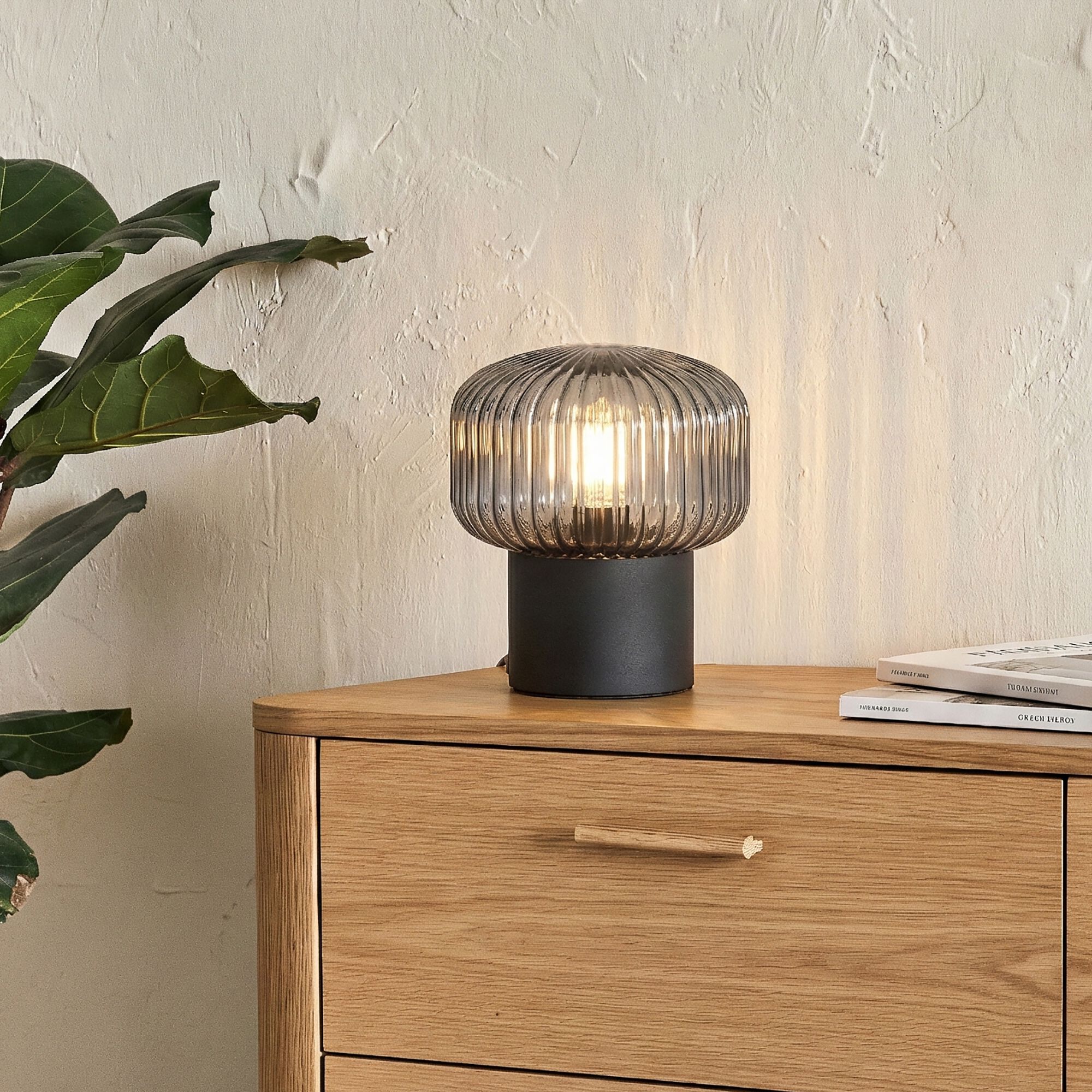 JANY - Lampe à poser en verre D16cm - noir