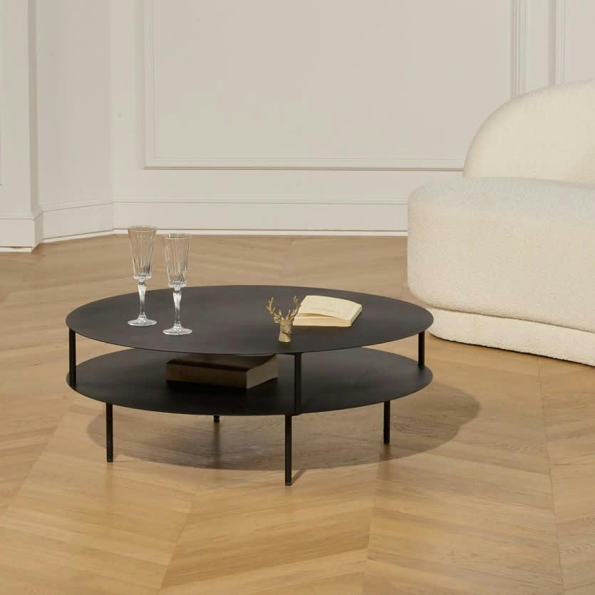 SOHO - Table basse double plateau rond métal