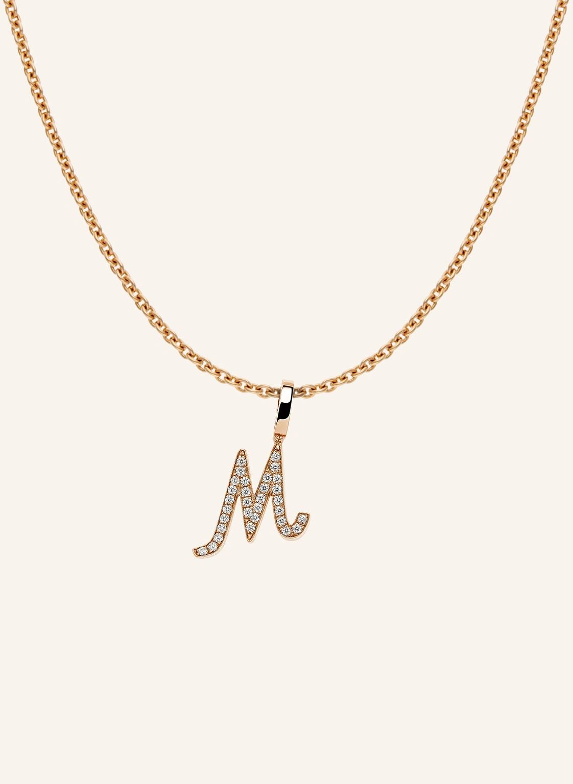 CADA Kette TINY DIAMOND LETTER M