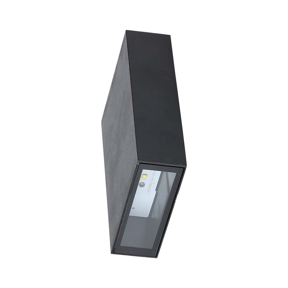 Kinkiet zewnętrzny VT-844-B-N 6400K czarny LED 2x4W 400lm IP64 V-TAC