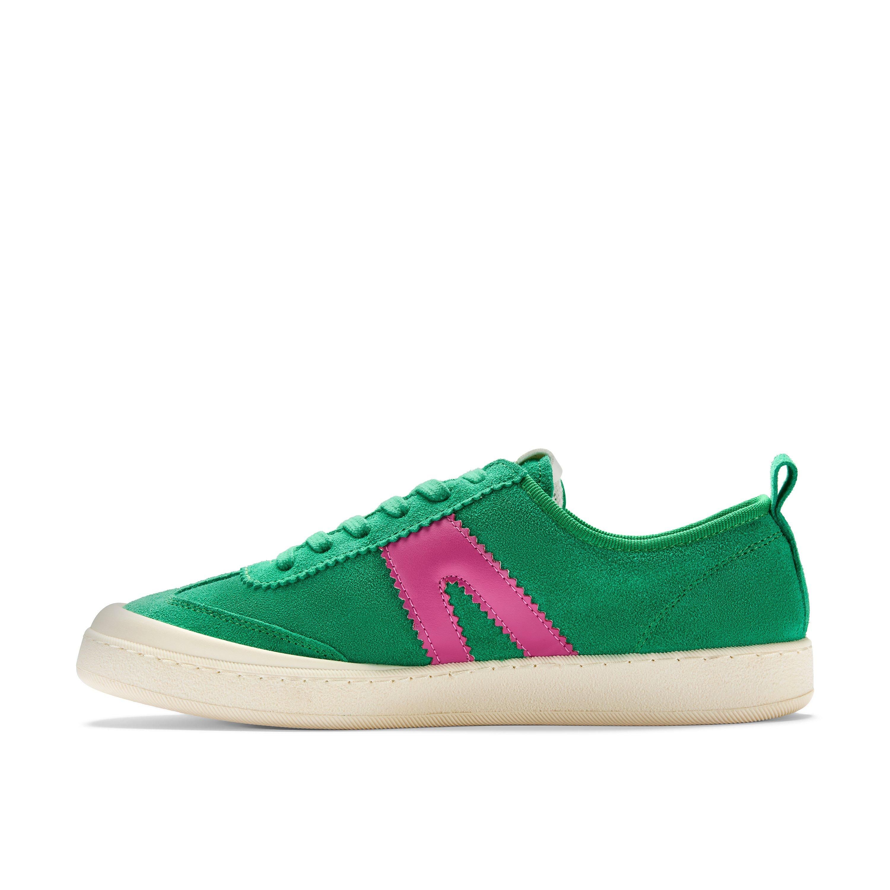Clarks Coralea Lace Green Combination Trainers