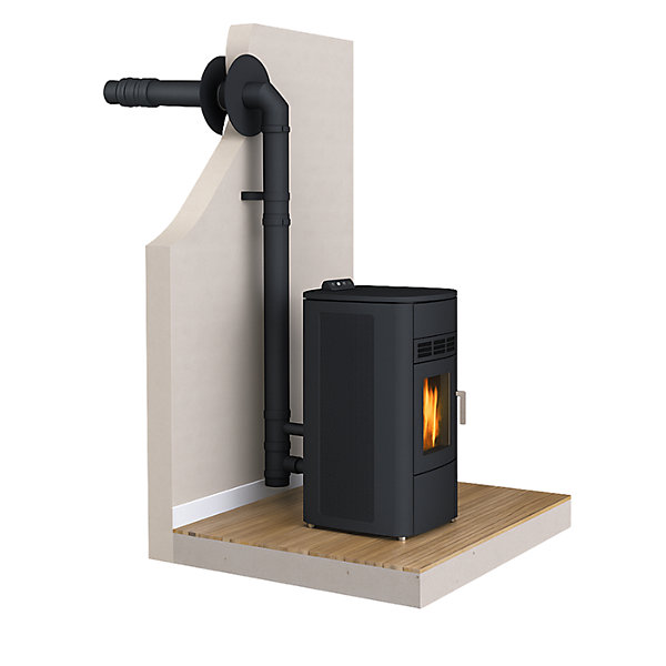 Pack Poêle à granules étanche LVZ ALEXA 11 Kit Conduit sortie Ventouse