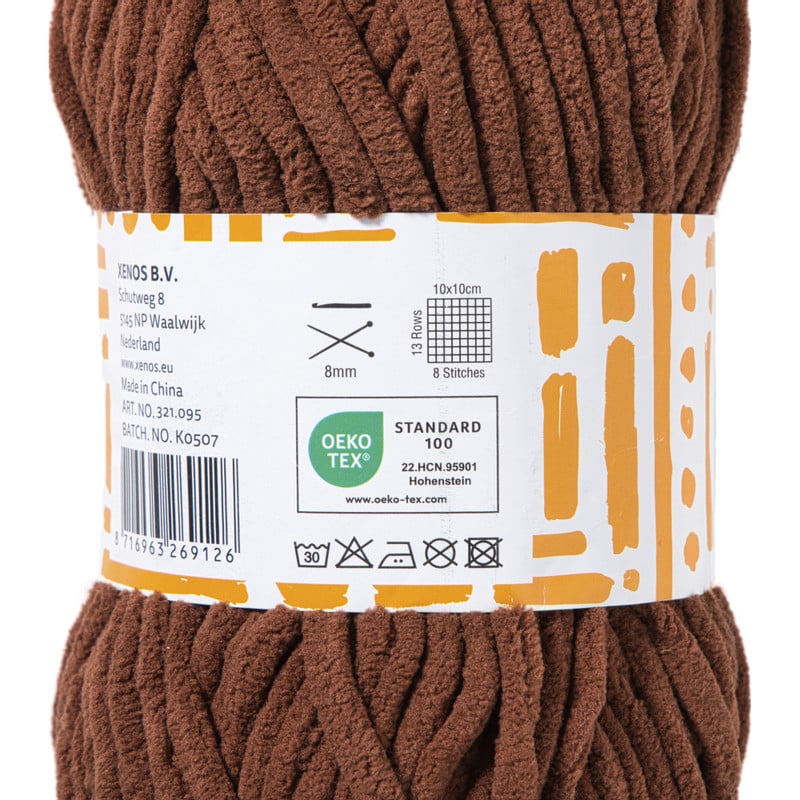 Garen chenille - bruin - 100 gram - 60 meter