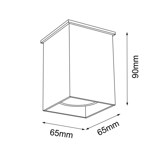 Spot reflektor kwadratowy czarny TODA 1xGU10x10W wym:9x6,5x6,5cm IP20 Shilo
