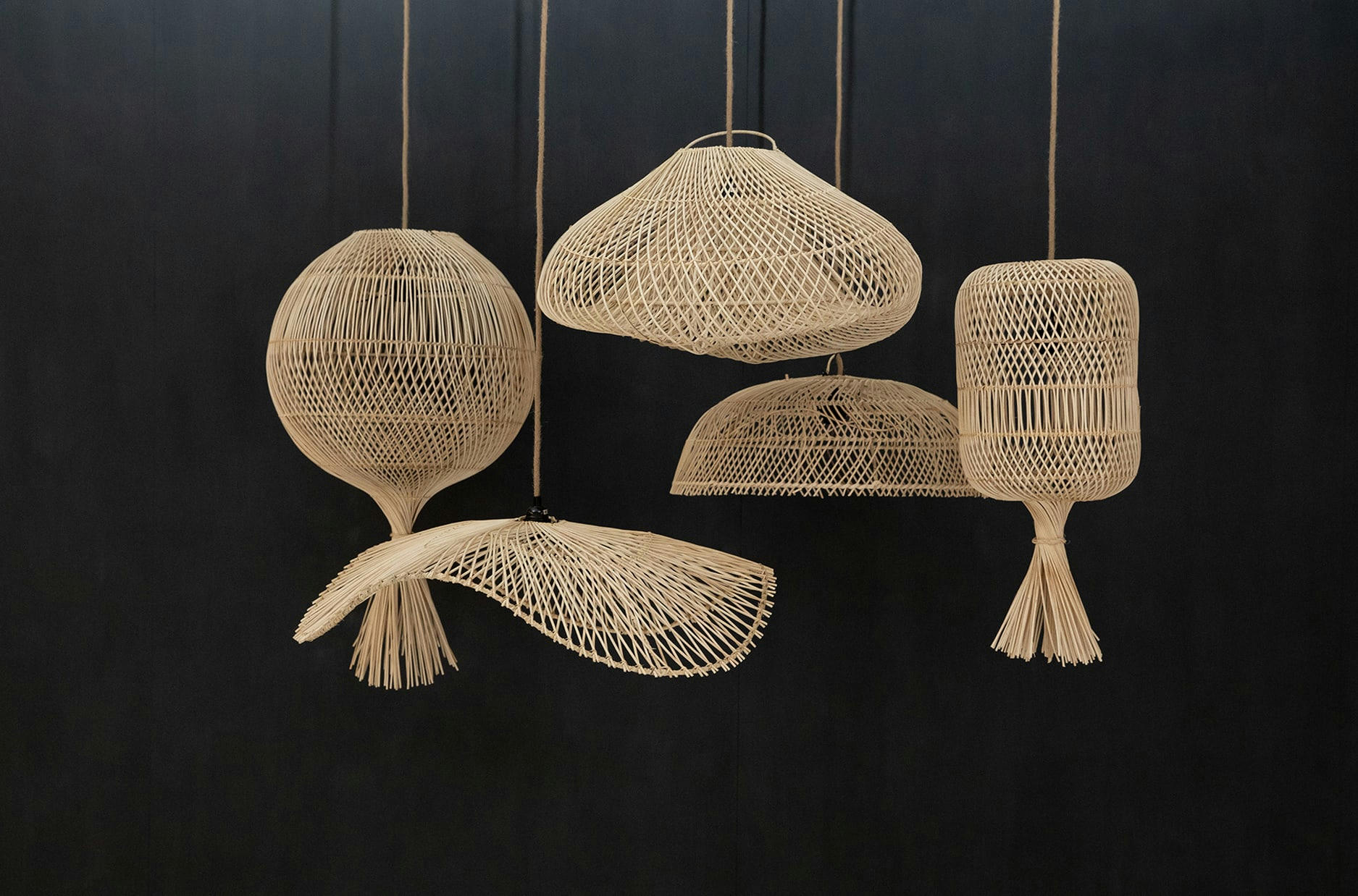 DUMPLING - Abat-jour en rotin naturel 29x65