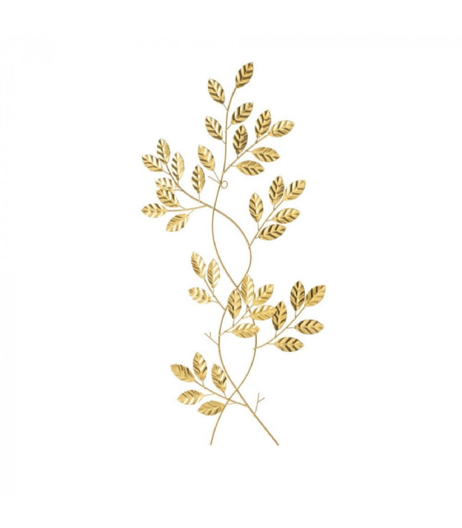 FEUILLES - Décoration murale branches en métal doré 33x60cm