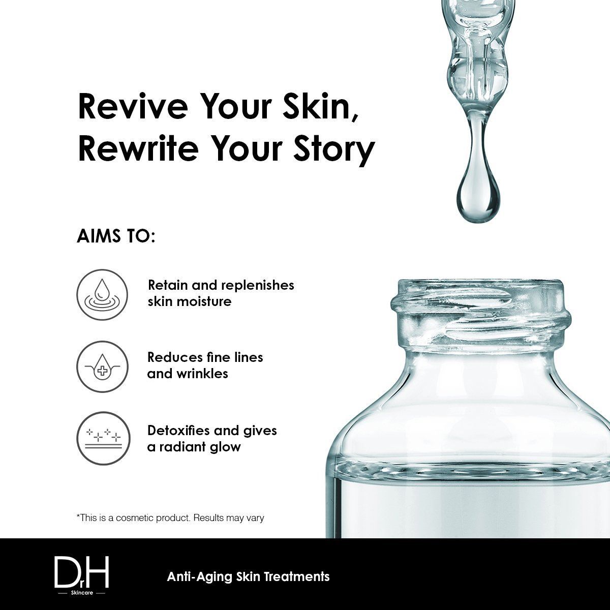 Dr H Anti-Ageing Vitamin C Facial Serum 30ml for Brightening and Even Skin Tone