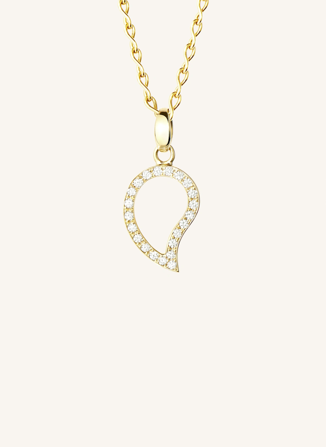 TAMARA COMOLLI Anhänger PENDANT SIGNATURE SMALL DIAMOND PAVÉ mit Diamant Pavé 18K Gelbgold