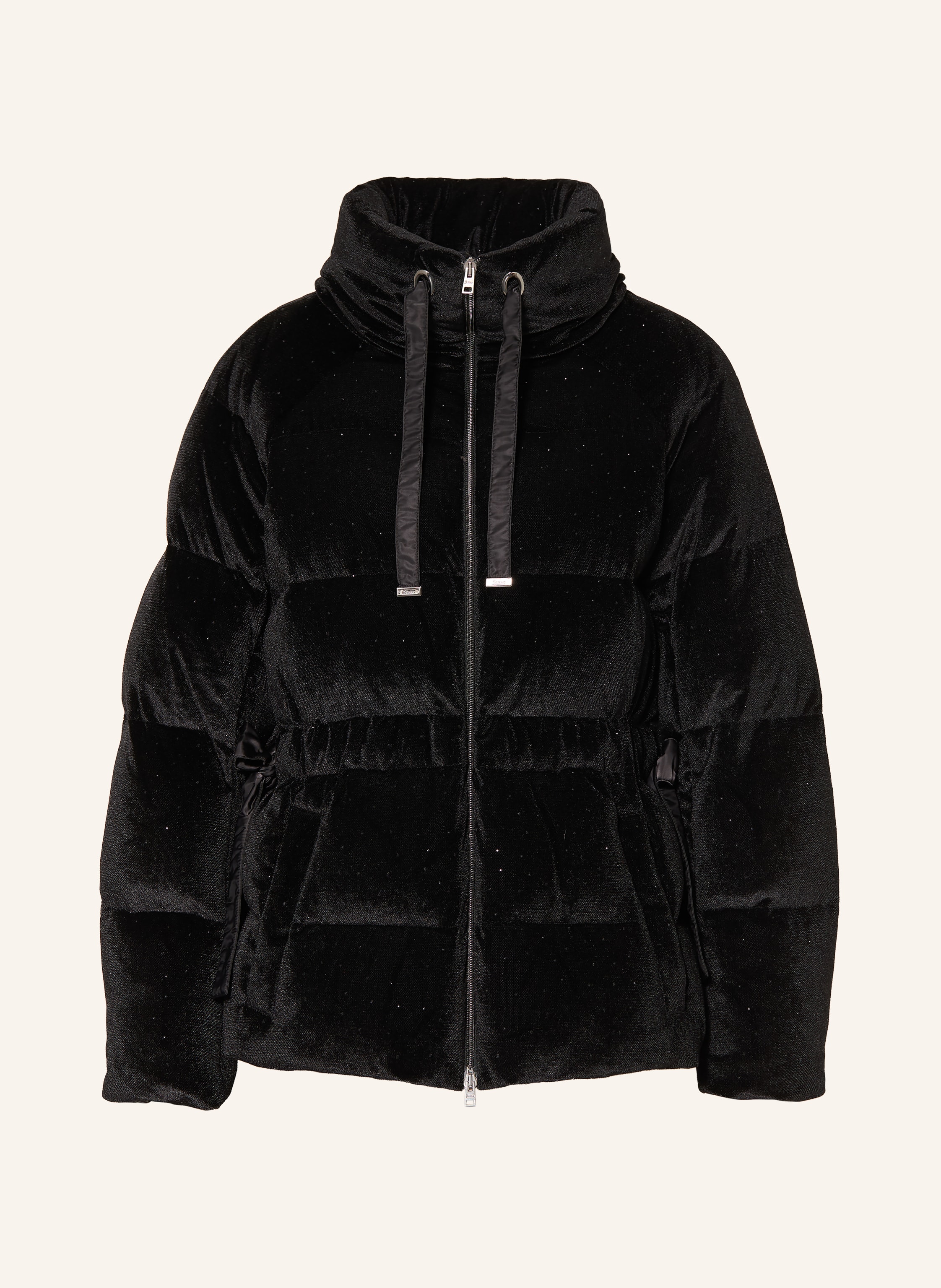HERNO Daunenjacke aus Samt mit Schmucksteinen