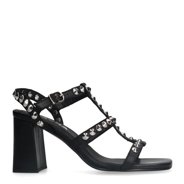 Zwarte sandalen met hak