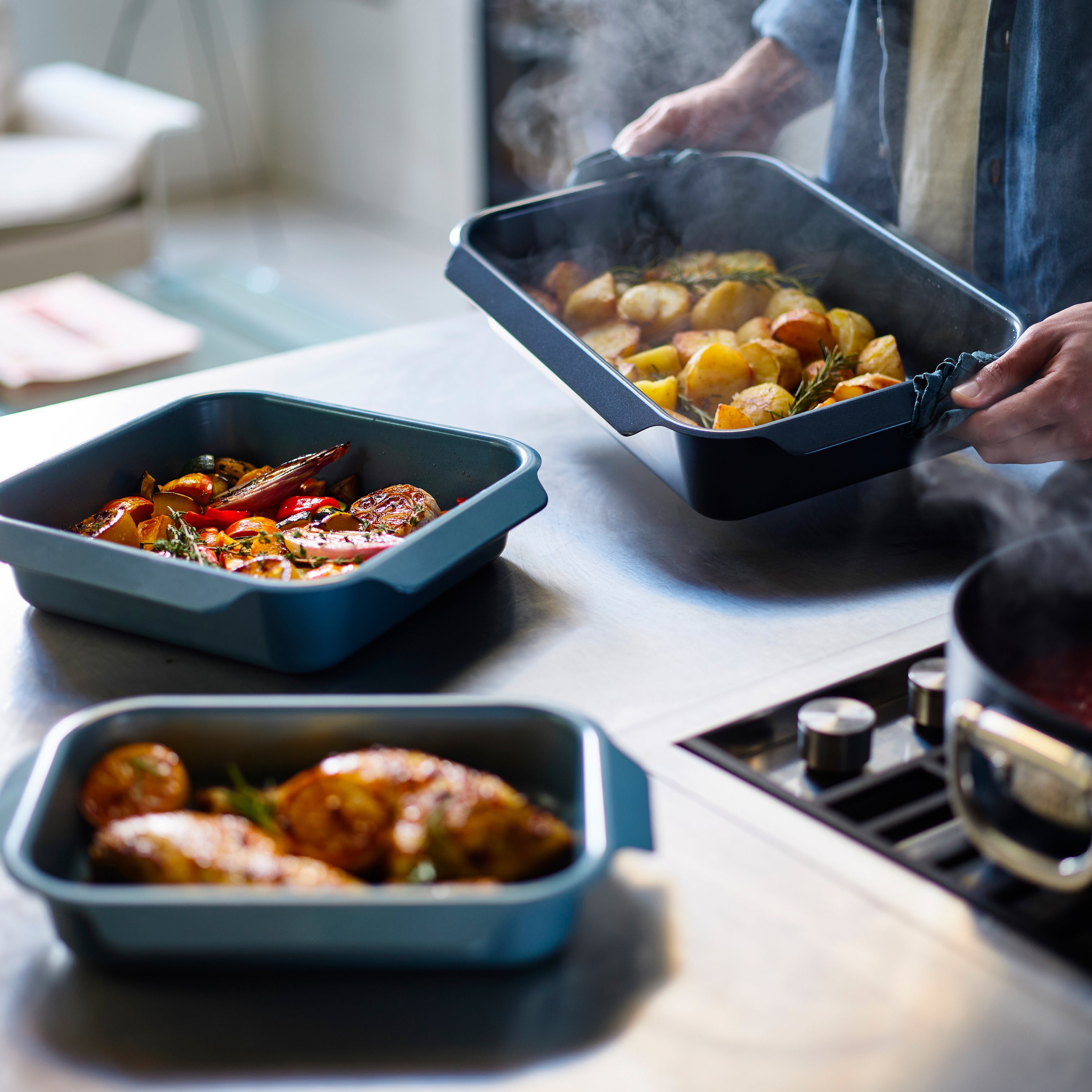 Joseph Joseph Nest Ovenschalen - Set van 3 - Blauw