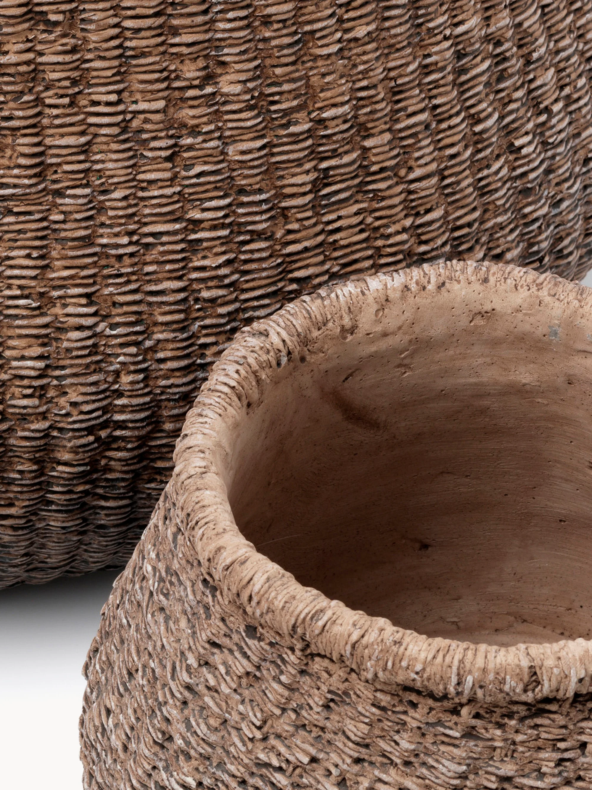 Blumentopf Faux-Puff aus Beton, H 17 cm