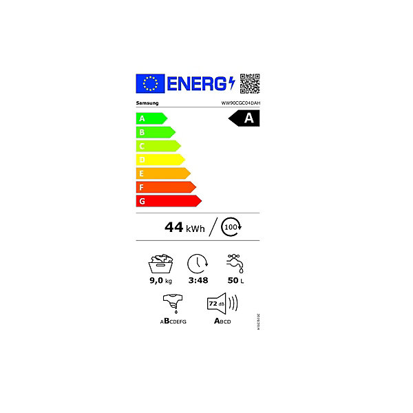 Lave-linge frontal 9kg 1400 tours/min Samsung WW90CGC04DAH ecobubble