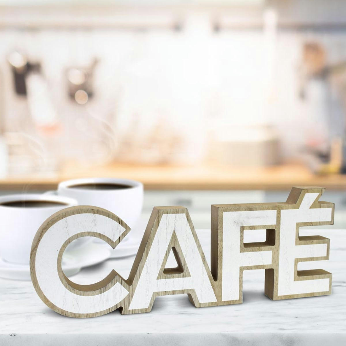 - Mot à poser décoratif en bois Café