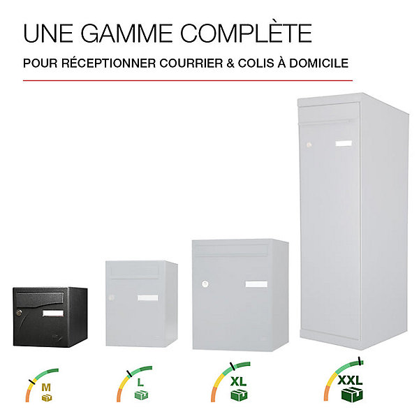 Boite aux lettres Préface 1 porte Noir décor RAL 9005D