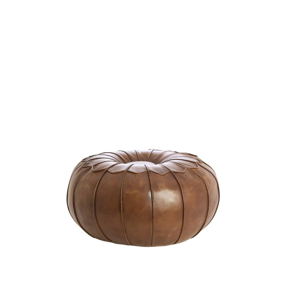 Light & Living poef Calima - bruin - Ø58cm