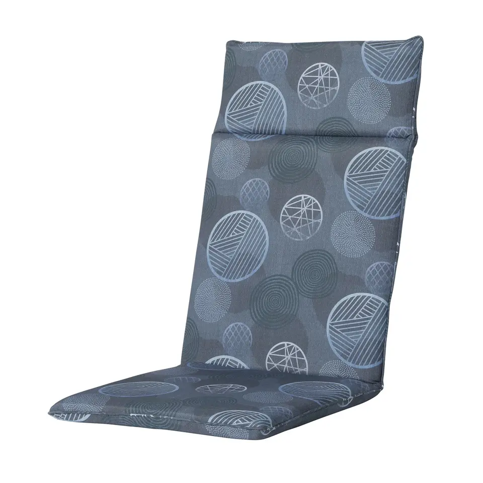 Madison - Tuinstoelkussen Hoge Rug Circle blue - Ca. 120x50 cm - Set van 4