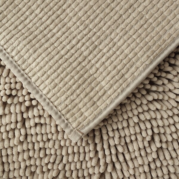 Totti Havana Beige Microfiber Chenille 19.6" x 31.5" Bathroom Mat