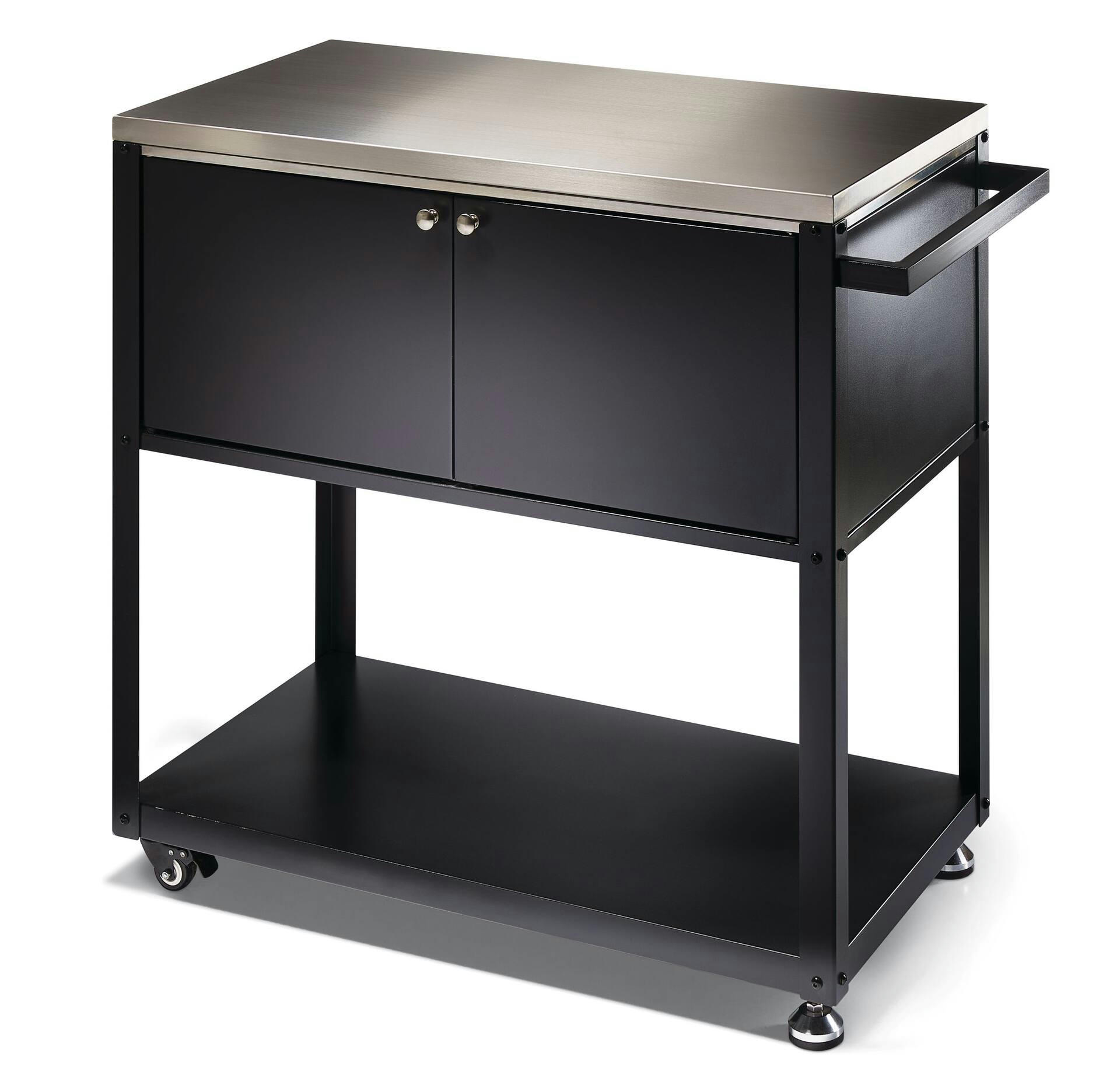 MASTER Chef Stainless Steel Outdoor Mobile Prep & Storage Cart for BBQ